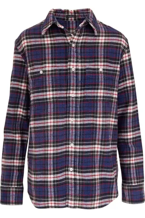 R13 Blouses & Shirts, Dames, Veelkleurig, L, Katoen, Blauwe Casual Werkoverhemd met Lange Mouwen