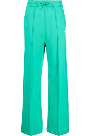 Msgm Broeken, Dames, Groen, M, Katoen, Casual Groene Katoenen Activewear Broek