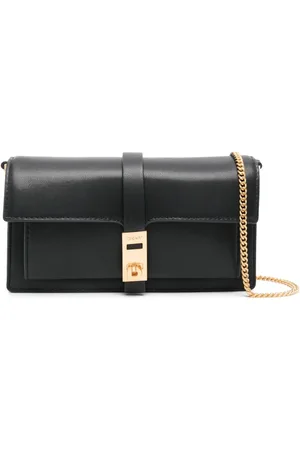 DKNY Tassen, Dames, Zwart, ONE Size, Leer, Zwarte Leren Casual Clutch Tas