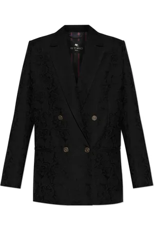 Etro Jassen, Dames, Zwart, XS, Katoen, Double-breasted Blazer