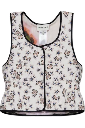 Munthe Jassen, Dames, Wit, XS, Vest met bloemmotief