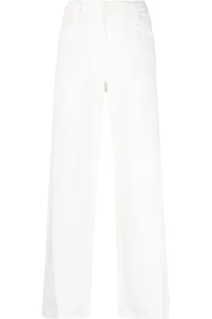 Vince Broeken, Dames, Wit, L, Katoen, Witte Casual Broek