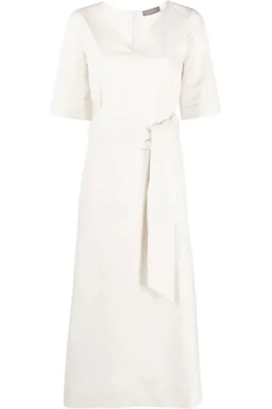 LORENA ANTONIAZZI Kleedjes, Dames, Wit, XS, Katoen, Witte Casual Midi Jurk