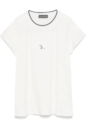 LORENA ANTONIAZZI Tops, Dames, Wit, XS, Katoen, Casual korte mouw wit T-shirt