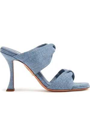 Aquazzura Schoenen, Dames, Blauw, 37 EU, Leer, Blauwe Elegante Hoge Hak Pumps
