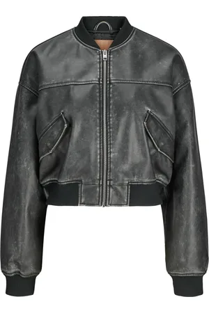 JACK & JONES Jassen, Heren, Zwart, L, Zwarte Bomberjack Freewear Zwart