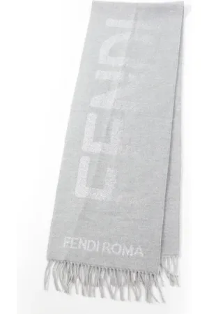 Fendi Pre-owned, Dames, Grijs, ONE Size, Pre-owned Wool scarves