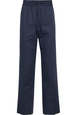 BRIONI Broeken, Heren, Blauw, L, Katoen, Casual Blauwe Linnen Katoenen Broek