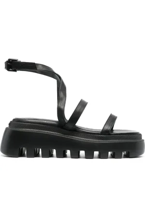 vic matiè Schoenen, Dames, Zwart, 41 EU, Leer, Casual Zwarte Leren Sandalen