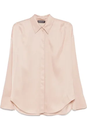 LORENA ANTONIAZZI Blouses & Shirts, Dames, Roze, L, Luna Roze Casual Overhemd Lange Mouwen