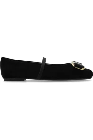 Salvatore Ferragamo Schoenen, Dames, Zwart, 38 1/2 EU, Suède, Ballerinas Zina
