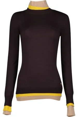 Fendi Truien, Dames, Paars, XS, Wol, Paarse wollen coltrui