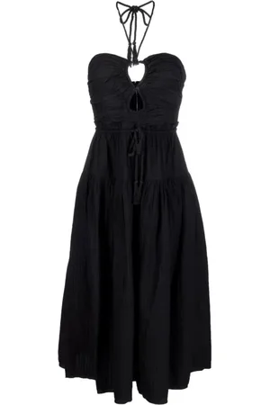 ULLA JOHNSON Kleedjes, Dames, Zwart, M, Katoen, Zwarte Maxi Jurk