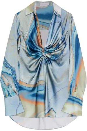Simkhai Kleedjes, Dames, Veelkleurig, S, Polyester, gedrapeerde mini-jurk