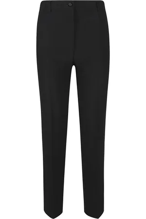 HEBE STUDIO Broeken, Dames, Zwart, L, Polyester, Zwarte polyesterbroek gemaakt in Italië