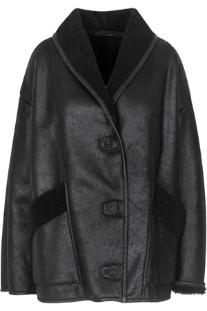 SALVATORE SANTORO Jassen, Dames, Zwart, S, Stijlvol leren jasje