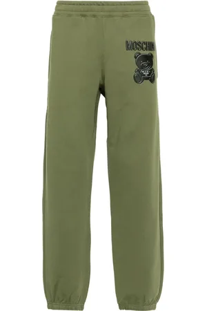 Moschino Broeken, Heren, Groen, L, Katoen, Groene Katoenen Casual Activewear Broek