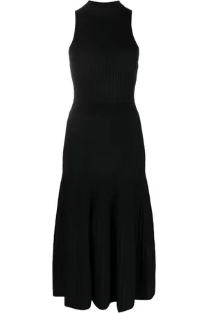 Simkhai Kleedjes, Dames, Zwart, S, Nylon, Zwarte tank geplooide midi-jurk