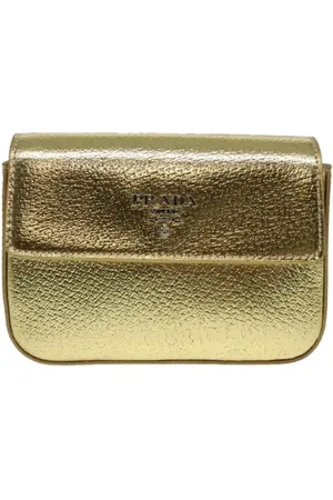 Prada Pre-owned, Dames, Geel, ONE Size, Tweedehands leren portemonnees