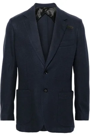 BRIONI Jassen, Heren, Zwart, 3Xl, Wol, Elegante Zwarte Zijde Wol Blazer