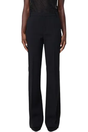 Pinko Broeken, Dames, Zwart, M, Polyester, Zwarte Stretch Crêpe Bell Broek