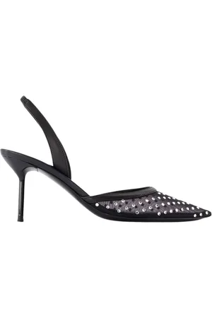 PARIS TEXAS Schoenen, Dames, Zwart, 39 EU, Zwarte Slingback Pumps met Mesh
