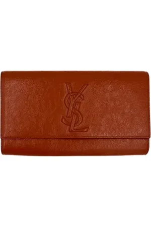 Saint Laurent Pre-owned, Dames, Oranje, ONE Size, Leer, Pre-owned Leather clutches