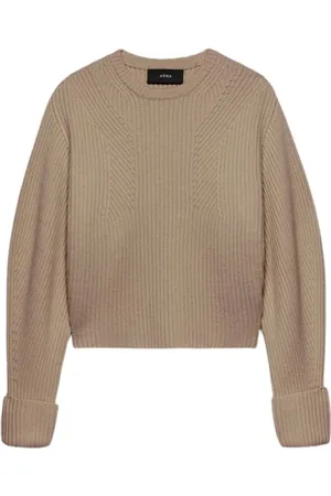 arma leder Truien, Dames, , M, Wol, Zachte Cashmere Trui Grijs Taupe