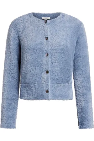 Vince Truien, Dames, Blauw, L, Nylon, Blauwe Eyelash Casual Vest