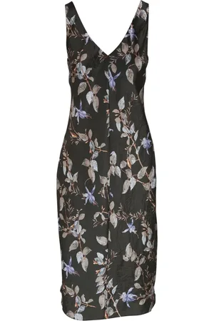 Vince Kleedjes, Dames, Zwart, S, Polyester, Multicolor Midi Jurk Bellflower Slip Jurk