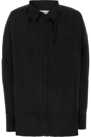 Y / PROJECT Blouses & Shirts, Dames, Zwart, M, Oversized Zwarte Poplin Shirt