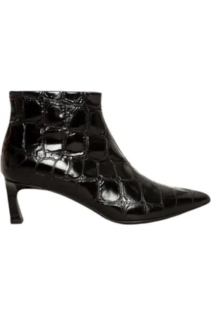 HALMANERA Schoenen, Dames, Zwart, 40 EU, Leer, Coco Enkellaars in Zwart