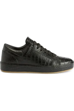 Giuseppe Zanotti Schoenen, Heren, Zwart, 44 EU, Leer, Zwarte leren casual trainers