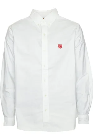 HUMAN MADE Overhemden, Heren, Wit, L, Oxford Overhemd met Button Down Kraag