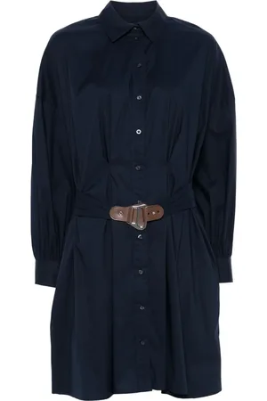 Ralph Lauren Kleedjes, Dames, Blauw, XS, Nylon, Azmera lange mouwen dagjurk