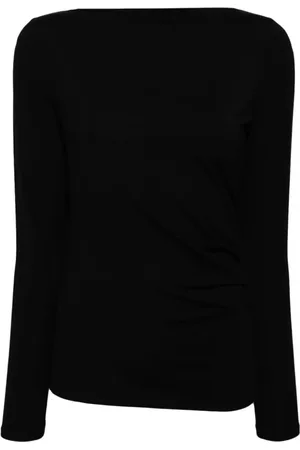 Vince Tops, Dames, Zwart, L, Casual Zwart Langarm T-shirt