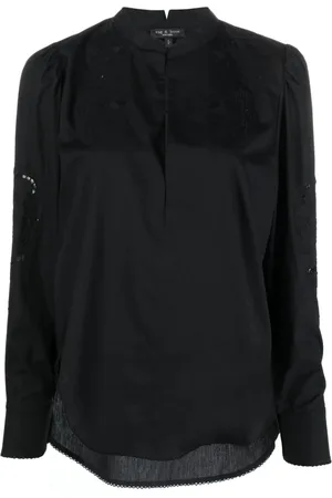RAG&BONE Blouses & Shirts, Dames, Zwart, S, Katoen, Zwarte Katoenen Casual Blouse