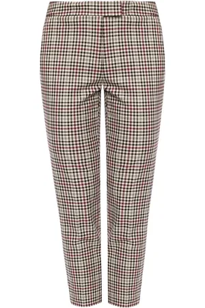 Michael Kors Broeken, Dames, Veelkleurig, S, Leer, Geruite Broek
