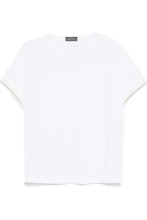 LORENA ANTONIAZZI Tops, Dames, Wit, XS, Katoen, Casual Wit Katoenen T-shirt met korte mouwen