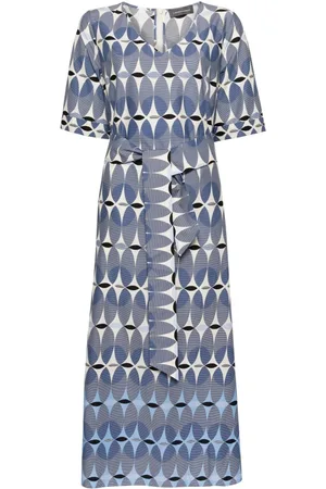 LORENA ANTONIAZZI Kleedjes, Dames, Blauw, S, Katoen, Blauwe Casual Midi Jurk