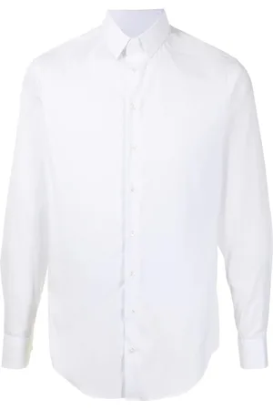 Giorgio Armani Overhemden, Heren, Wit, 5Xl, Katoen, Elegante Witte Overhemd met Lange Mouwen