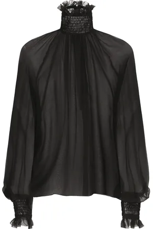 Dolce & Gabbana Blouses & Shirts, Dames, Zwart, L, Zijden Top