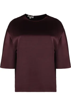 Vince Tops, Dames, Rood, M, Polyester, Satin T-shirt 100% Polyester