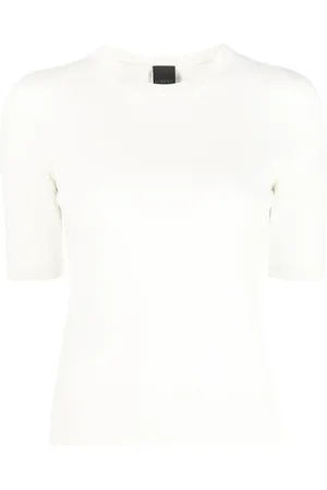LORENA ANTONIAZZI Tops, Dames, Wit, M, Katoen, Casual Gebreid T-shirt in wit