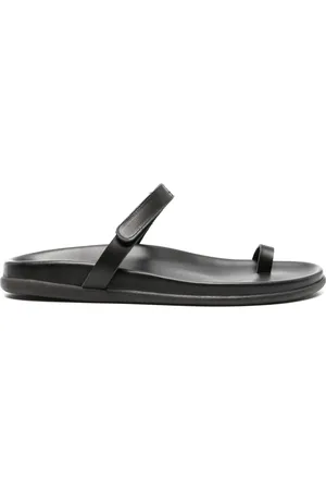 Ancient Greek Sandals Schoenen, Dames, Zwart, 38 EU, Leer, Zwarte Leren Platte Sandalen