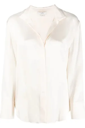 Vince Blouses & Shirts, Dames, , L, Elegante Zijden Stand Blouse