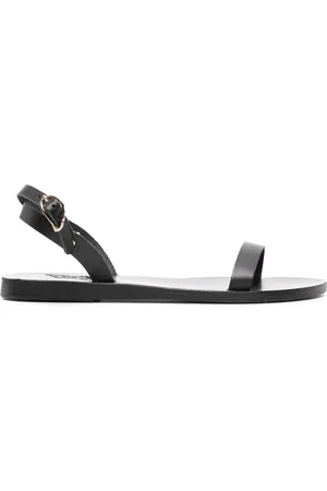 Ancient Greek Sandals Schoenen, Dames, Zwart, 36 EU, Leer, Zwarte Platte Leren Sandalen