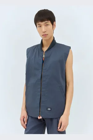 Dickies Jassen, Heren, Blauw, L, Katoen, Twill Crewneck Vest met Zakken