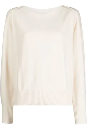 DKNY Truien, Dames, , M, Katoen, Casual Trui met Gestikte Schouders