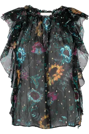 ULLA JOHNSON Blouses & Shirts, Dames, Veelkleurig, S, Zijden Casual Blouse Dominique Top